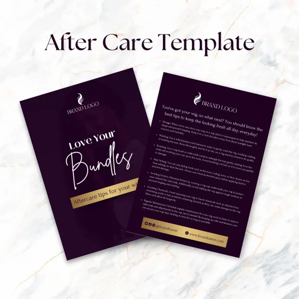 Aftercare cards design template on canva